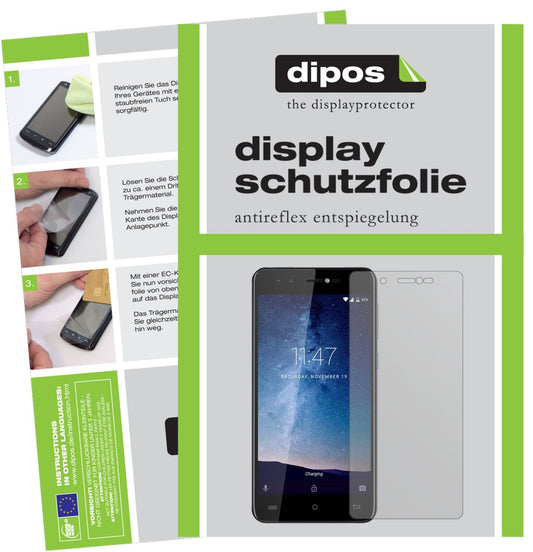 Matte Displayschutzfolie von dipos passend für Cubot R9, präziser Zuschnitt und blasenfrei montiert