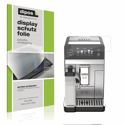 Matte Displayschutzfolie von dipos passend für DeLonghi Eletta Ultra 2026, präziser Zuschnitt und blasenfrei montiert