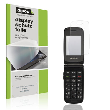Matte Displayschutzfolie von dipos passend für Denver BAS-24800L, präziser Zuschnitt und blasenfrei montiert