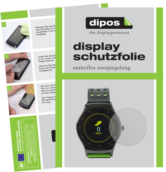Matte Displayschutzfolie von dipos passend für DENVER SW-450 Smartwatch, präziser Zuschnitt und blasenfrei montiert