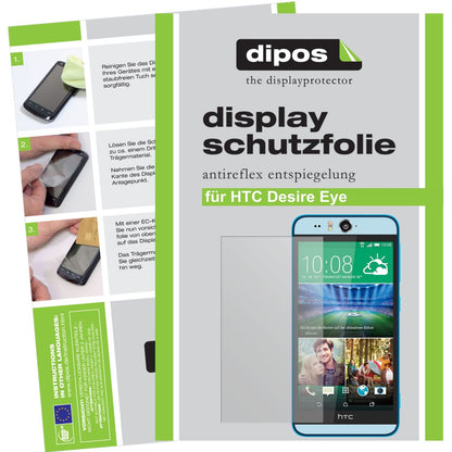 Matte Displayschutzfolie von dipos passend für Desire Eye HTC, präziser Zuschnitt und blasenfrei montiert