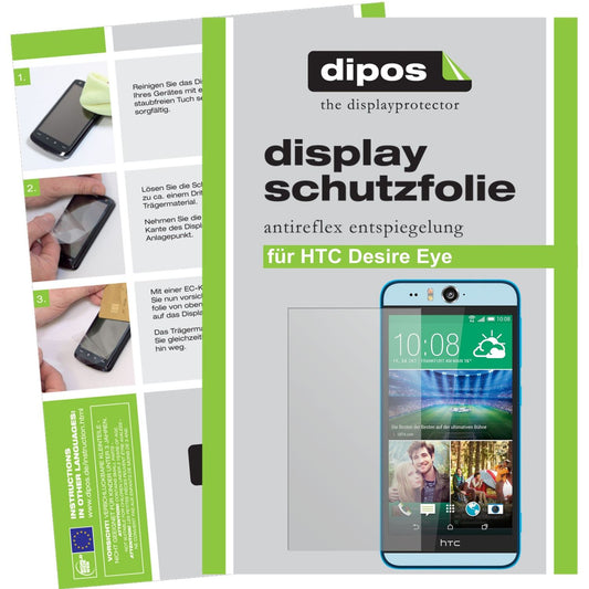 Matte Displayschutzfolie von dipos passend für Desire Eye HTC, präziser Zuschnitt und blasenfrei montiert