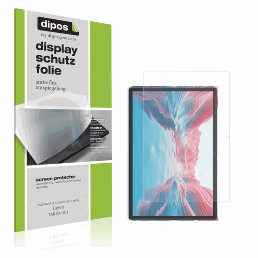 Matte Displayschutzfolie von dipos passend für Dghrti TAB30 10.1, präziser Zuschnitt und blasenfrei montiert