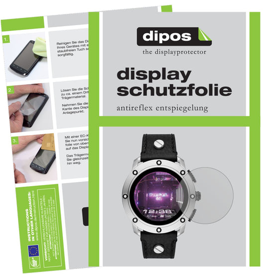 Matte Displayschutzfolie von dipos passend für Diesel On Smartwatch Axial, präziser Zuschnitt und blasenfrei montiert