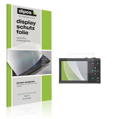 Matte Displayschutzfolie von dipos passend für Digiera DGC200BL, präziser Zuschnitt und blasenfrei montiert