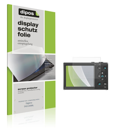 Matte Displayschutzfolie von dipos passend für Digiera DGC200BL, präziser Zuschnitt und blasenfrei montiert