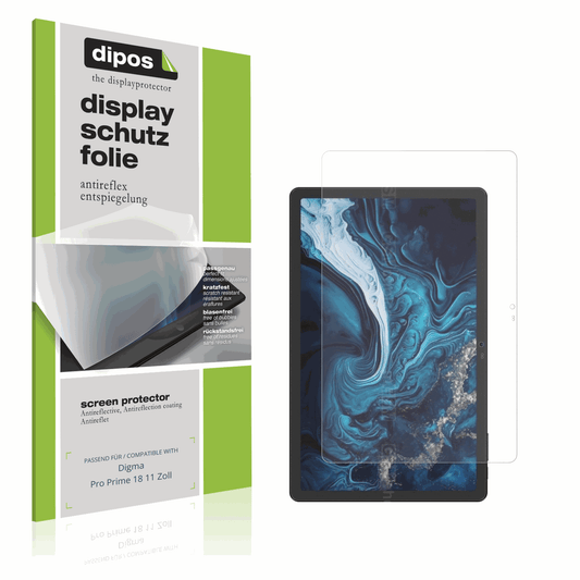 Matte Displayschutzfolie von dipos passend für Digma Pro Prime 18 11 Zoll, präziser Zuschnitt und blasenfrei montiert