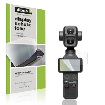 Matte Displayschutzfolie von dipos passend für DJI Osmo Pocket 4P, präziser Zuschnitt und blasenfrei montiert