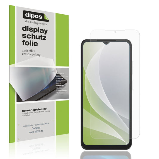 Matte Displayschutzfolie von dipos passend für Doogee Note 56X Lite, präziser Zuschnitt und blasenfrei montiert