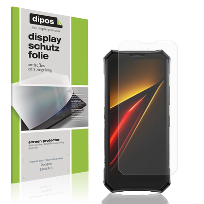 Matte Displayschutzfolie von dipos passend für Doogee S300 Pro, präziser Zuschnitt und blasenfrei montiert