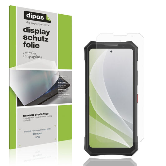 Matte Displayschutzfolie von dipos passend für Doogee V50, präziser Zuschnitt und blasenfrei montiert