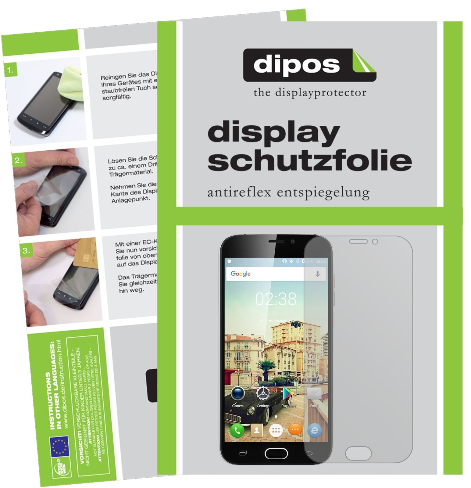 Matte Displayschutzfolie von dipos passend für Doogee X9 Pro, präziser Zuschnitt und blasenfrei montiert