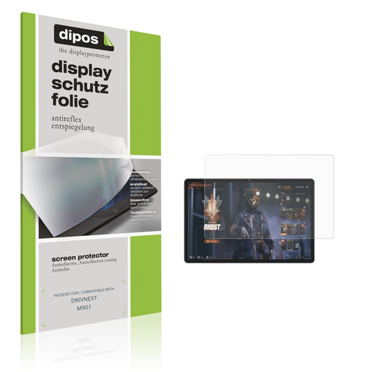 Matte Displayschutzfolie von dipos passend für DRIVNEXT M901, präziser Zuschnitt und blasenfrei montiert