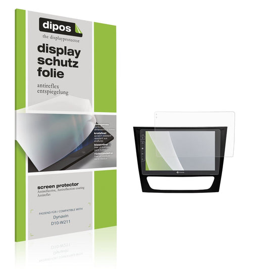 Matte Displayschutzfolie von dipos passend für Dynavin D10-W211, präziser Zuschnitt und blasenfrei montiert