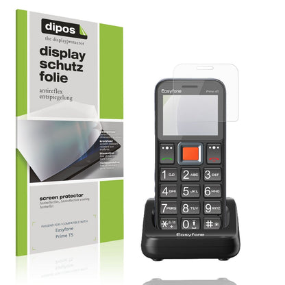 Matte Displayschutzfolie von dipos passend für Easyfone Prime T5, präziser Zuschnitt und blasenfrei montiert