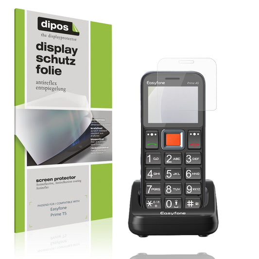Matte Displayschutzfolie von dipos passend für Easyfone Prime T5, präziser Zuschnitt und blasenfrei montiert