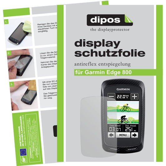 Matte Displayschutzfolie von dipos passend für Edge 800 Garmin, präziser Zuschnitt und blasenfrei montiert