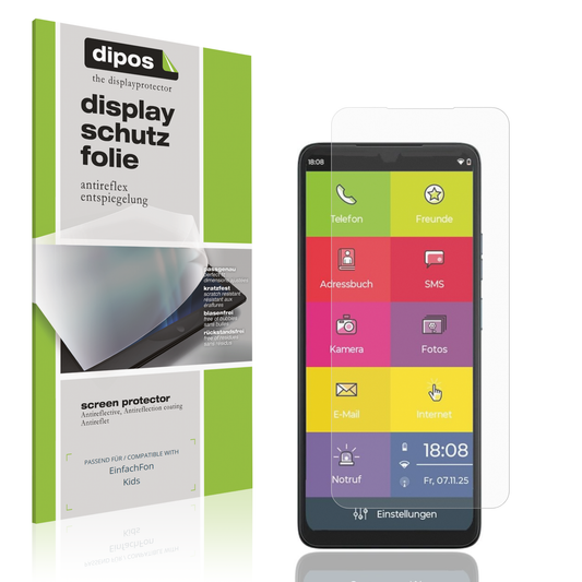 Matte Displayschutzfolie von dipos passend für EinfachFon Kids, präziser Zuschnitt und blasenfrei montiert