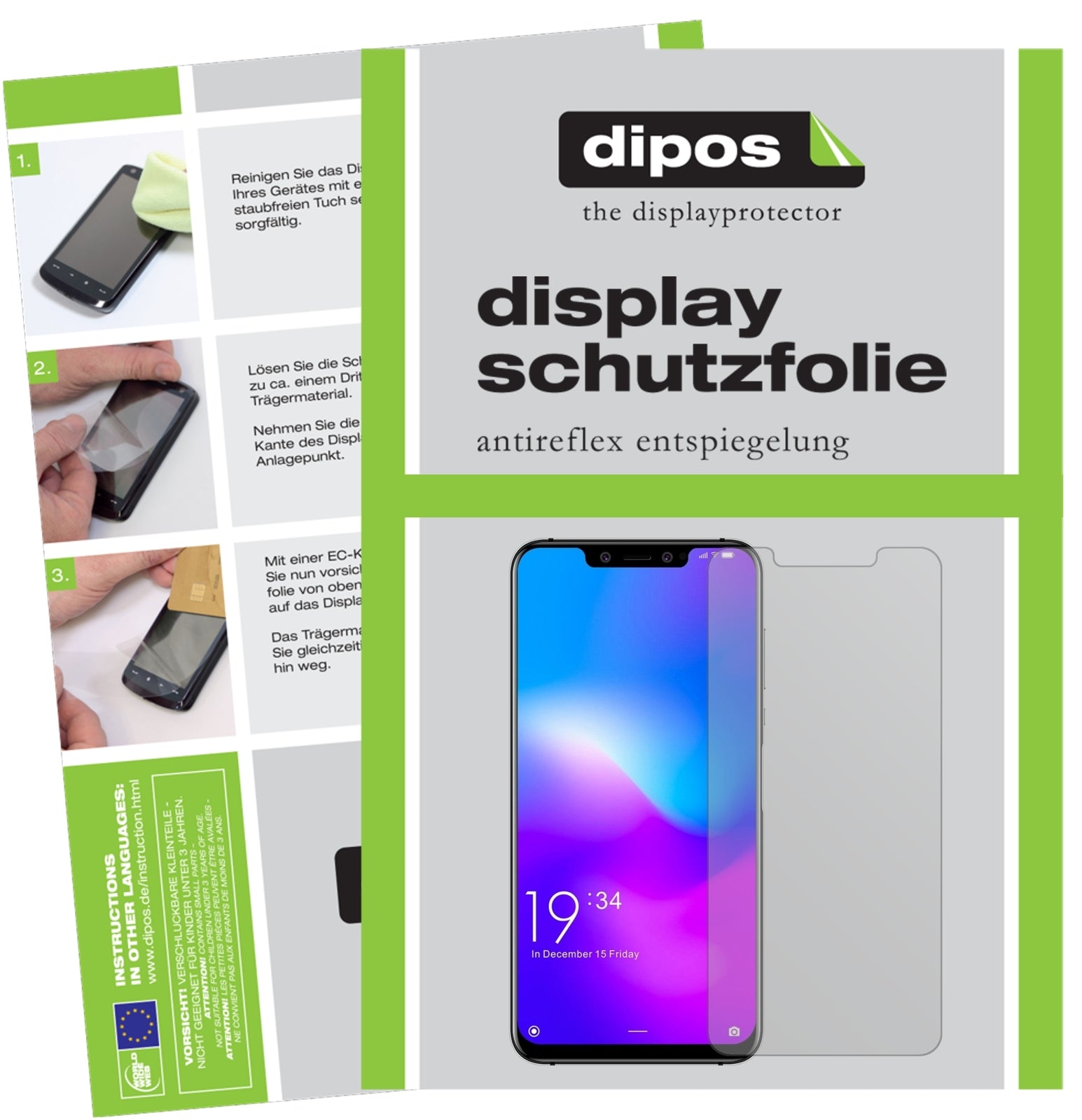 Matte Displayschutzfolie von dipos passend für Elephone A5, präziser Zuschnitt und blasenfrei montiert