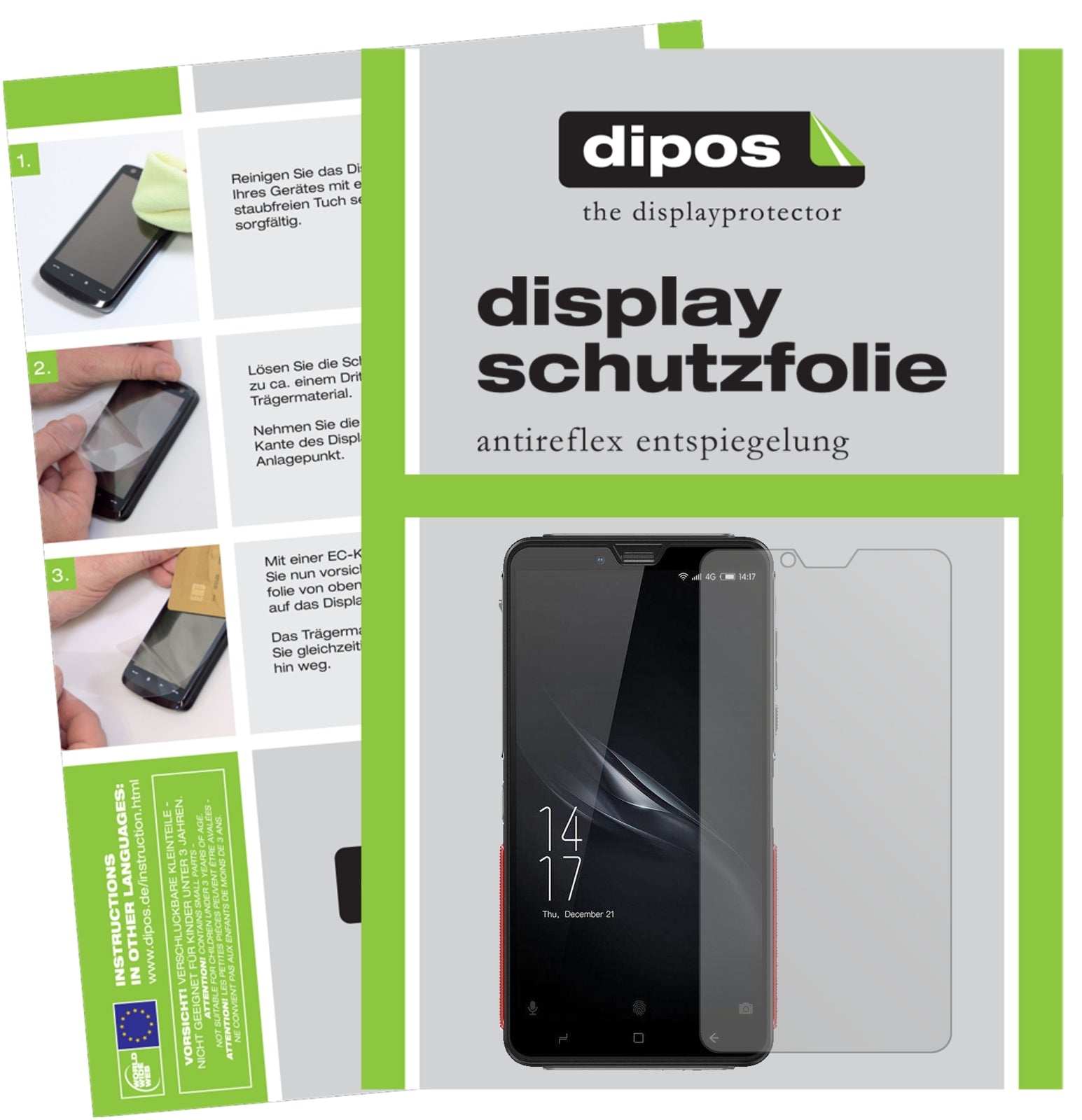 Matte Displayschutzfolie von dipos passend für Elephone Soldier, präziser Zuschnitt und blasenfrei montiert