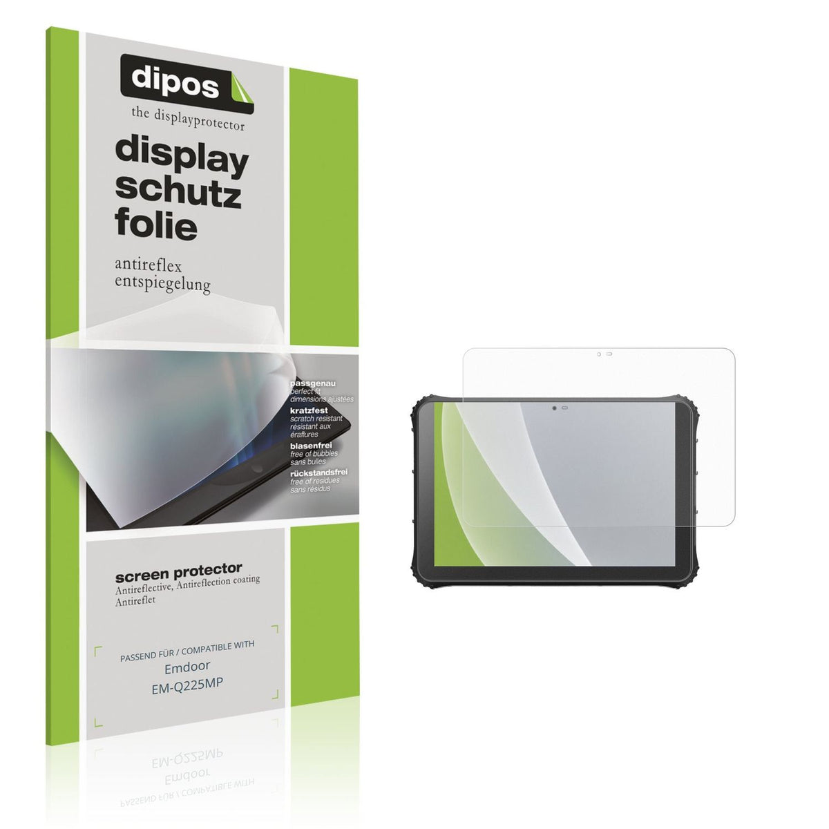 Matte Displayschutzfolie von dipos passend für Emdoor EM-Q225MP, präziser Zuschnitt und blasenfrei montiert