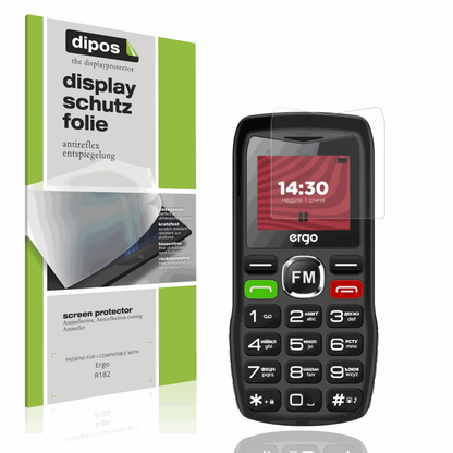 Matte Displayschutzfolie von dipos passend für Ergo R182, präziser Zuschnitt und blasenfrei montiert