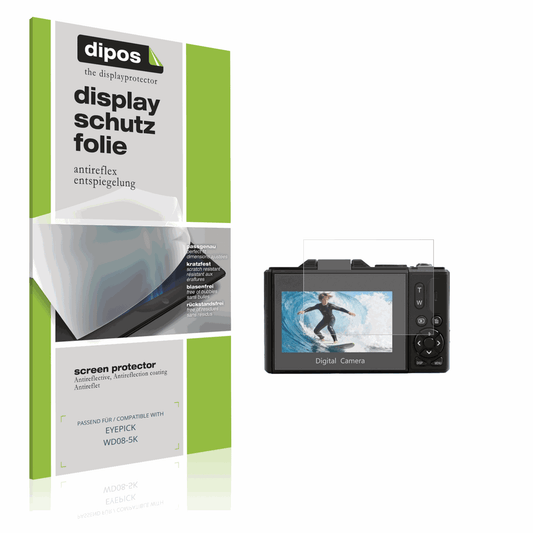 Matte Displayschutzfolie von dipos passend für EYEPICK WD08-5K, präziser Zuschnitt und blasenfrei montiert