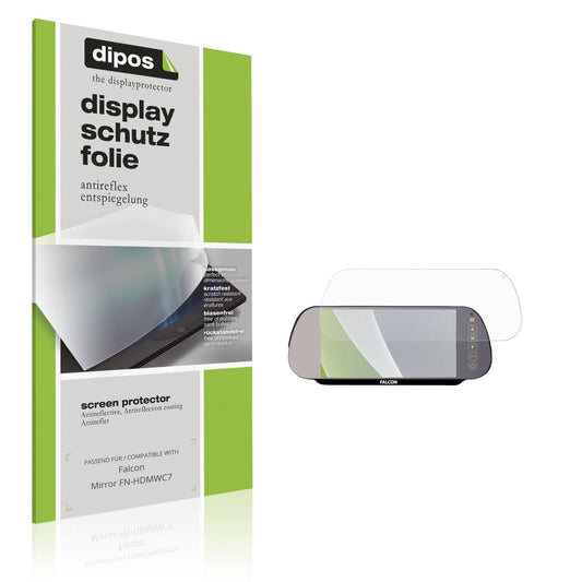 Matte Displayschutzfolie von dipos passend für Falcon Mirror FN-HDMWC7, präziser Zuschnitt und blasenfrei montiert