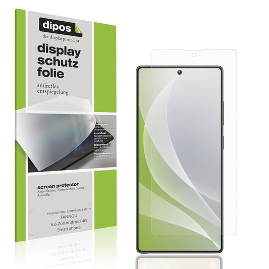 Matte Displayschutzfolie von dipos passend für FANNOU 6,6-Zoll Android 4G Smartphone, präziser Zuschnitt und blasenfrei montiert