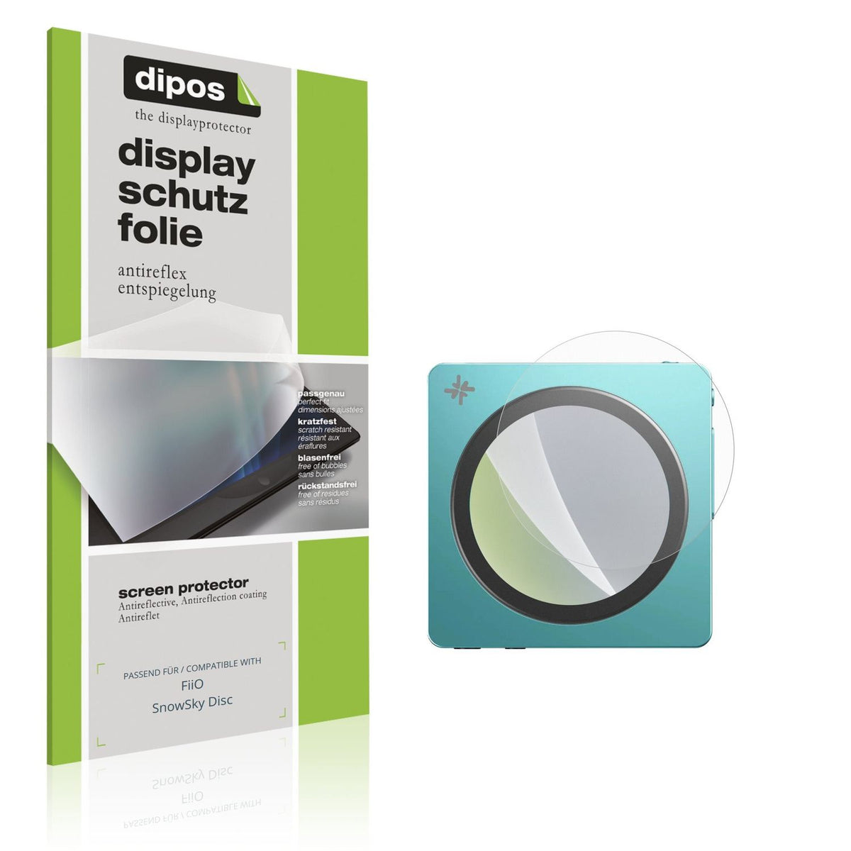 Matte Displayschutzfolie von dipos passend für FiiO SnowSky Disc, präziser Zuschnitt und blasenfrei montiert