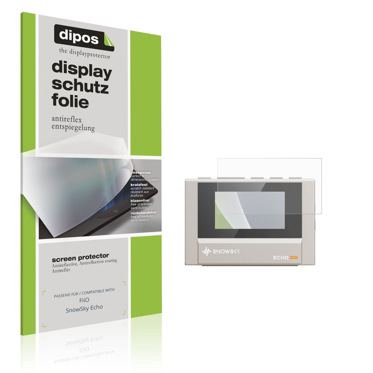 Matte Displayschutzfolie von dipos passend für FiiO SnowSky Echo, präziser Zuschnitt und blasenfrei montiert