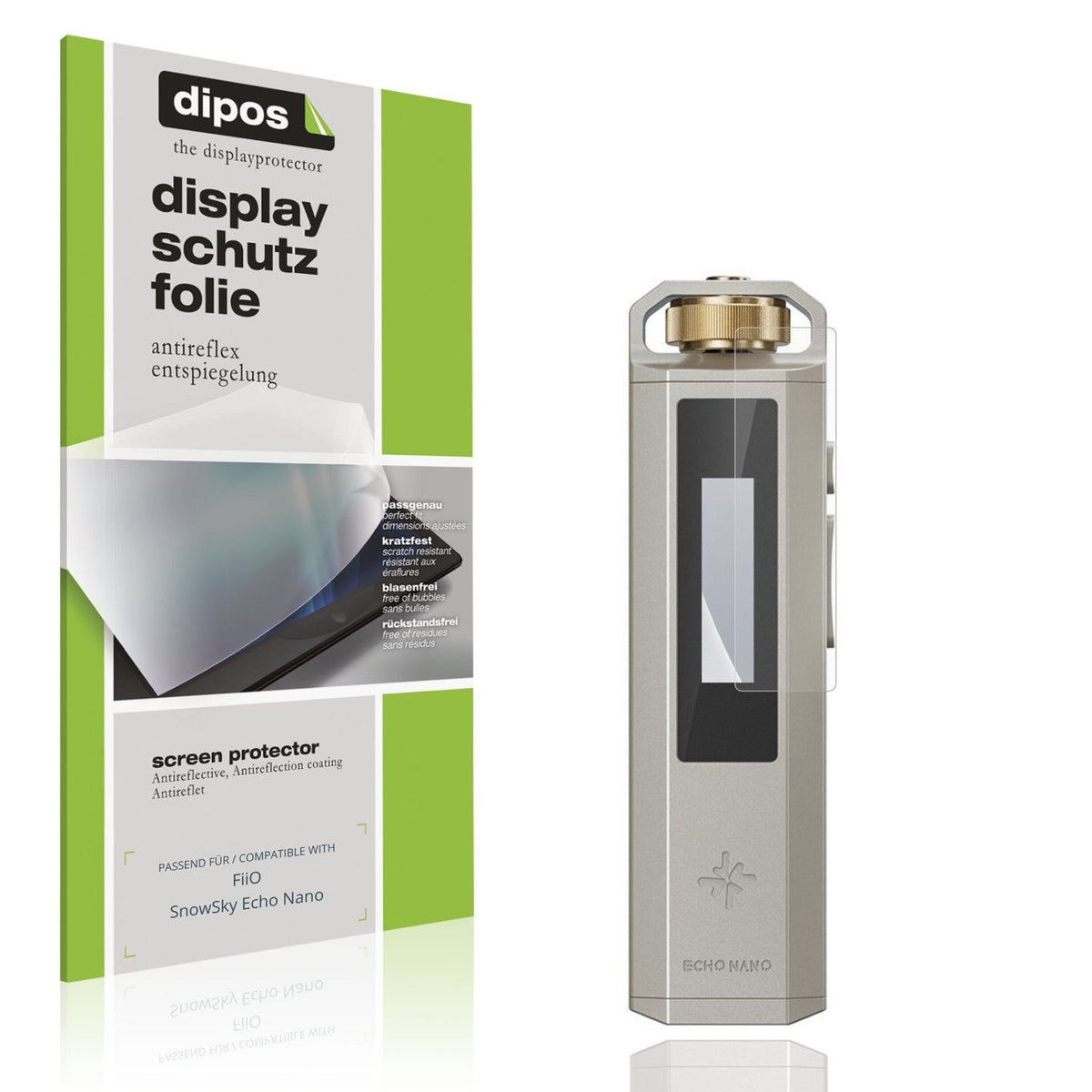 Matte Displayschutzfolie von dipos passend für FiiO SnowSky Echo Nano, präziser Zuschnitt und blasenfrei montiert