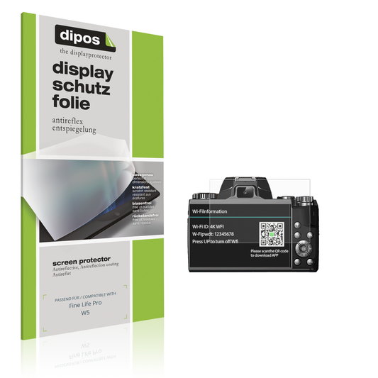 Matte Displayschutzfolie von dipos passend für Fine Life Pro W5, präziser Zuschnitt und blasenfrei montiert