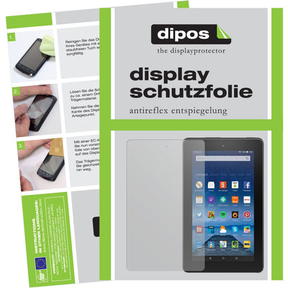 Matte Displayschutzfolie von dipos passend für Fire (2015) Amazon, präziser Zuschnitt und blasenfrei montiert