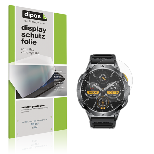 Matte Displayschutzfolie von dipos passend für FITFLEX EF14, präziser Zuschnitt und blasenfrei montiert