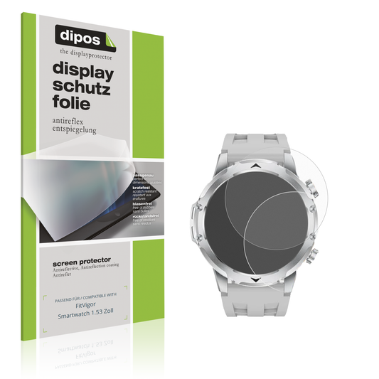 Matte Displayschutzfolie von dipos passend für FitVigor Smartwatch 1.53 Zoll, präziser Zuschnitt und blasenfrei montiert