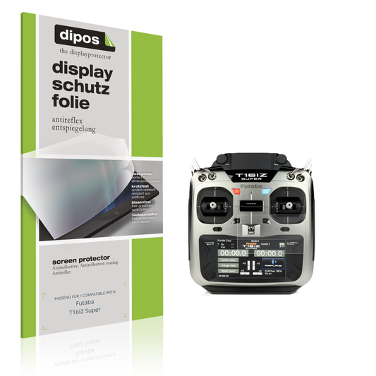 Matte Displayschutzfolie von dipos passend für Futaba T16IZ Super, präziser Zuschnitt und blasenfrei montiert