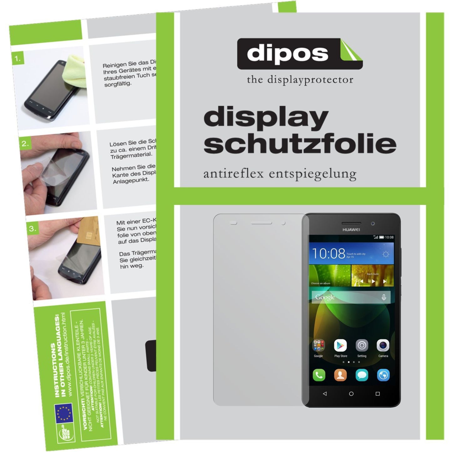 Matte Displayschutzfolie von dipos passend für G Play Mini Huawei, präziser Zuschnitt und blasenfrei montiert