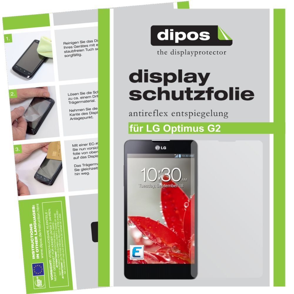 Matte Displayschutzfolie von dipos passend für G2 LG, präziser Zuschnitt und blasenfrei montiert