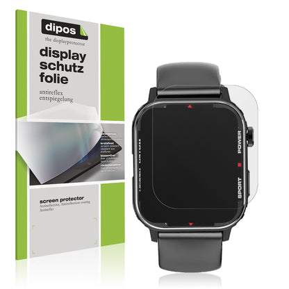 Matte Displayschutzfolie von dipos passend für G96 Smartwatch, präziser Zuschnitt und blasenfrei montiert