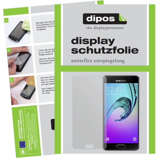 Matte Displayschutzfolie von dipos passend für Galaxy A3 (2016) Samsung, präziser Zuschnitt und blasenfrei montiert