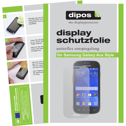 Matte Displayschutzfolie von dipos passend für Galaxy Ace Style Samsung, präziser Zuschnitt und blasenfrei montiert