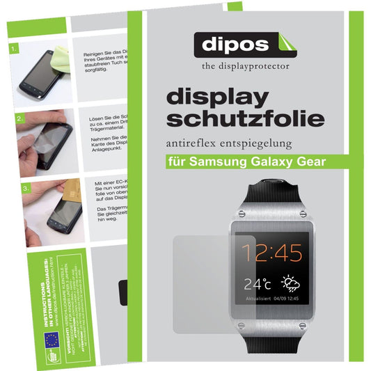 Matte Displayschutzfolie von dipos passend für Galaxy Gear Samsung, präziser Zuschnitt und blasenfrei montiert