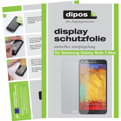 Matte Displayschutzfolie von dipos passend für Galaxy Note 3 Neo Samsung, präziser Zuschnitt und blasenfrei montiert