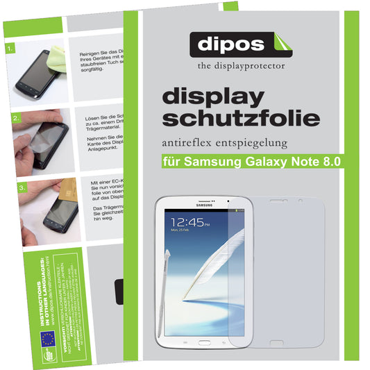 Matte Displayschutzfolie von dipos passend für Galaxy Note 8.0 N5110 Samsung, präziser Zuschnitt und blasenfrei montiert