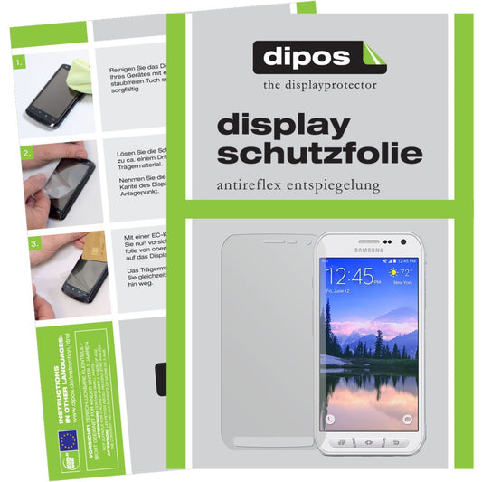 Matte Displayschutzfolie von dipos passend für Galaxy S6 Active Samsung, präziser Zuschnitt und blasenfrei montiert