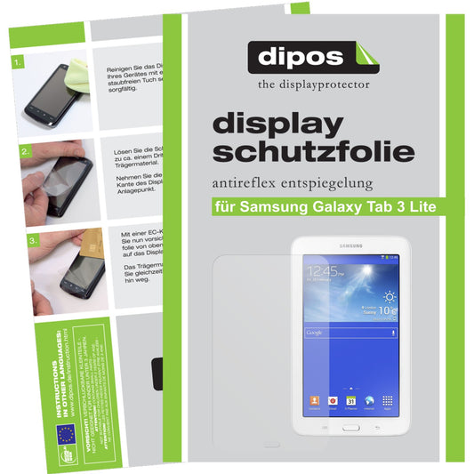 Matte Displayschutzfolie von dipos passend für Galaxy Tab 3 Lite 7.0 T110 Samsung, präziser Zuschnitt und blasenfrei montiert