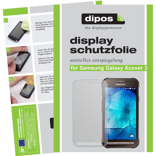 Matte Displayschutzfolie von dipos passend für Galaxy Xcover 3 Samsung, präziser Zuschnitt und blasenfrei montiert