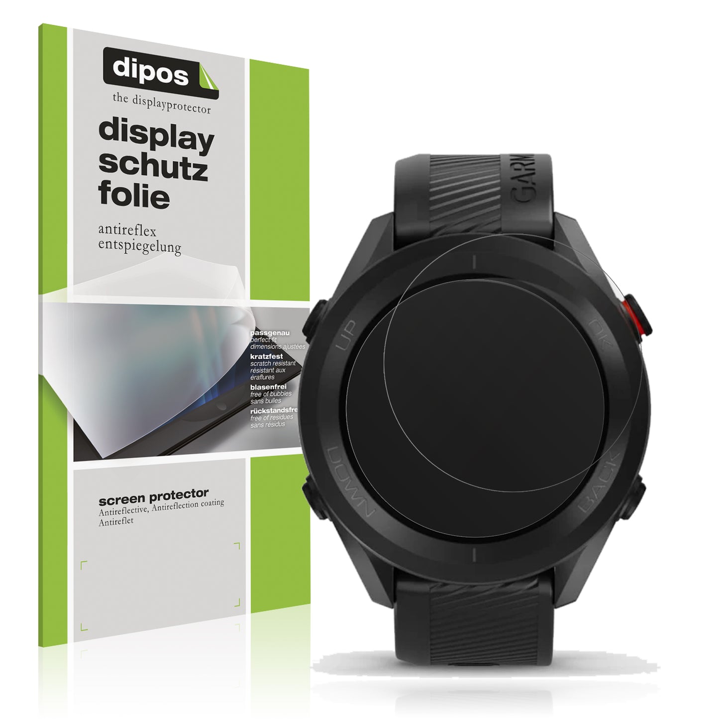 Matte Displayschutzfolie von dipos passend für Garmin Appoach S12, präziser Zuschnitt und blasenfrei montiert