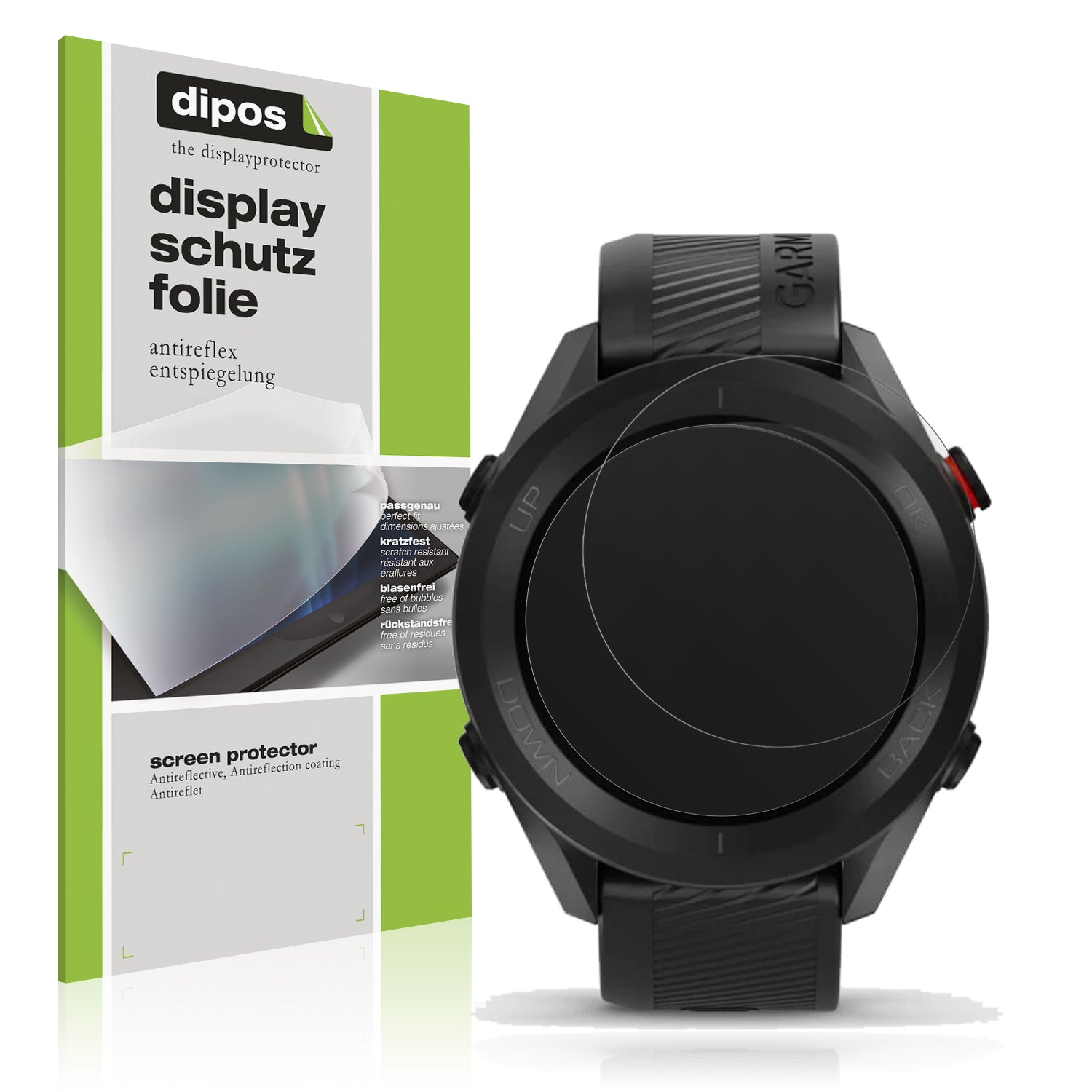 Matte Displayschutzfolie von dipos passend für Garmin Appoach S12, präziser Zuschnitt und blasenfrei montiert